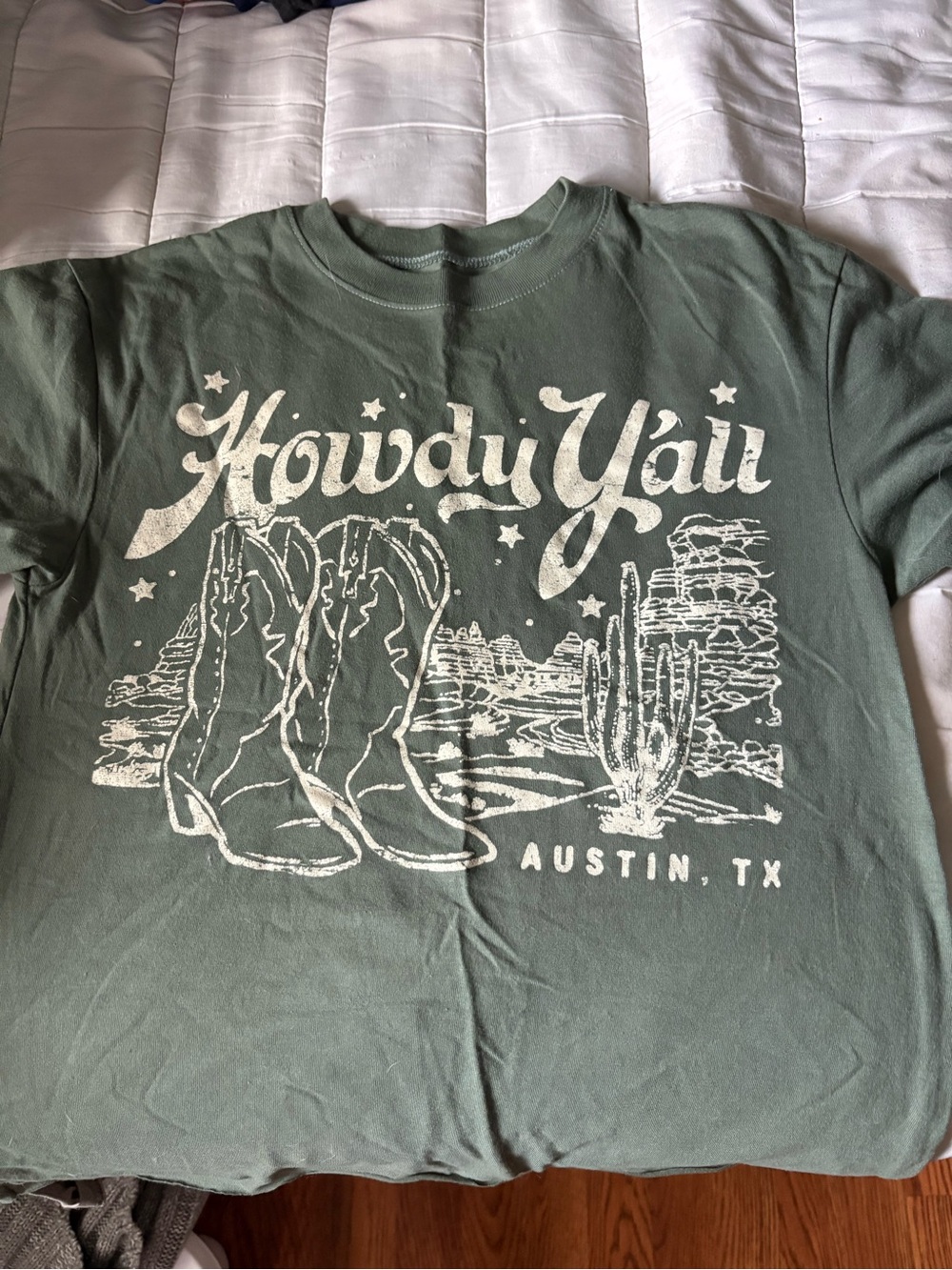 Awake Olive Green 'Howdy Y'all' Graphic Tee